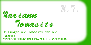 mariann tomasits business card